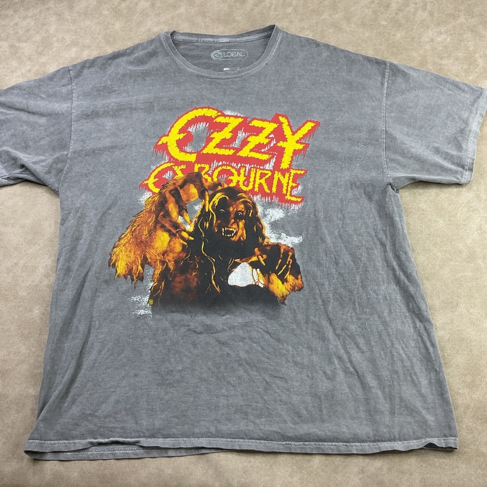Ozzy Osbourne Beast Global Graphic T Shirt Mens L Distressed Charcoal Vintage - Picture 6 of 6